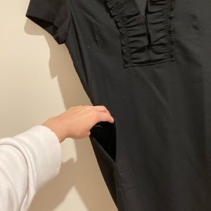 JCrew: 10 - Black Ruffle Dress w/ Pockets